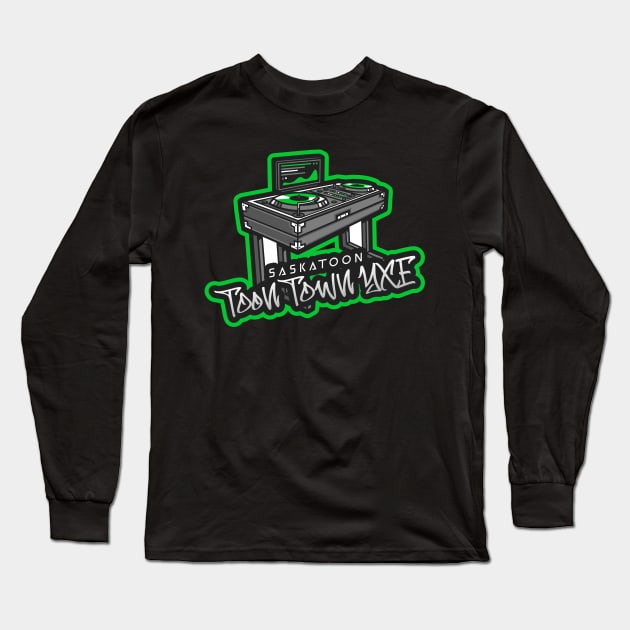 Saskatoon Toon Town YXE DJ Groove Long Sleeve T-Shirt by Stooned in Stoon